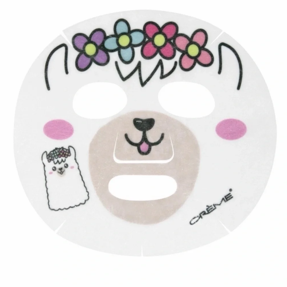The Crème Shop Llama Face Mask - Pink and White